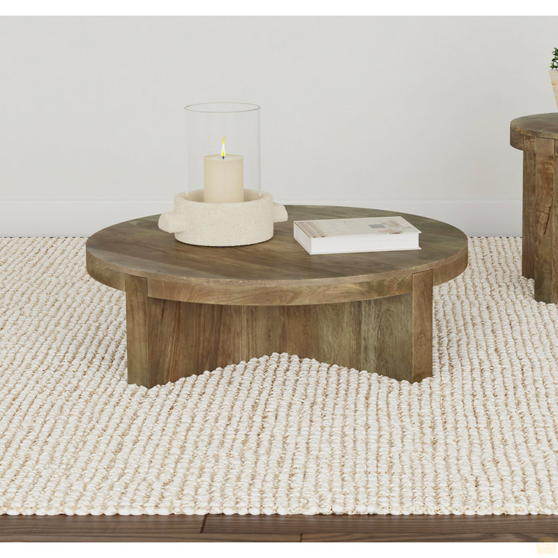 Round Solid Mango Wood Coffee Table