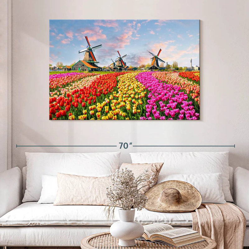 Tulipes et moulins à vent Alvord, H 32 po x l 48 po
