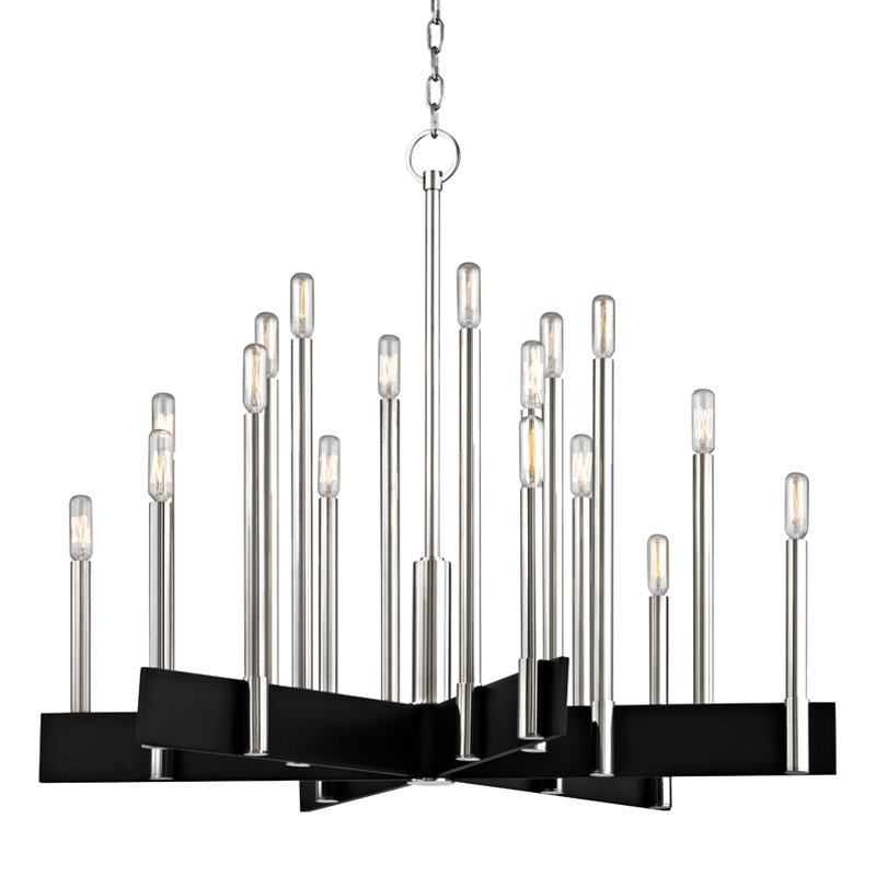 Abrams 18 - Light Chandelier, Polished Nickel