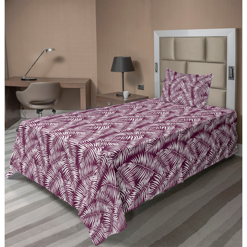 Microfiber Sheet Set, Twin XL Sheet Set with 1 Pillowcase, Plum/White Floral