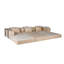Canapé-lit convertible au sol, canapé à compression avec structure de forme fixe, conception modulaire désossée, aucun assemblage requis - chenille beige-1381711069