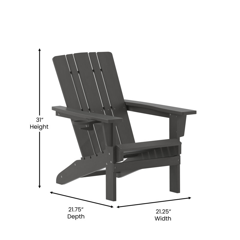 Collis Outdoor Adirondack Set, Gray