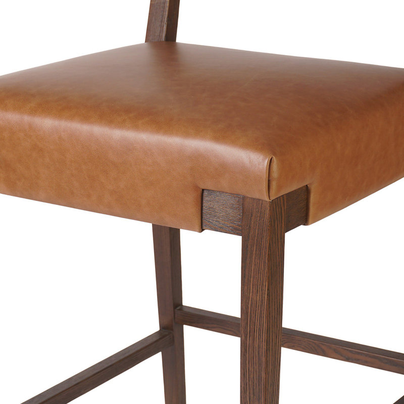 Tamari Stool-Sonoma Chestnut-Bar, Bar Stool (31.25" Seat Height), Brown Genuine Leather, Brown