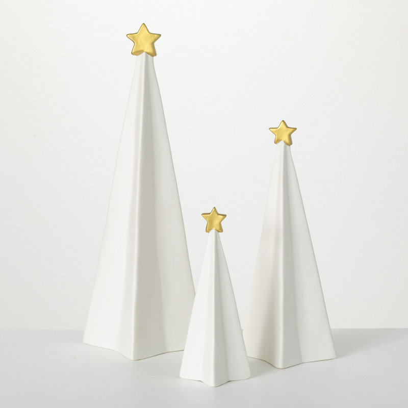 Porcelain Cone Tree - Set Of 3