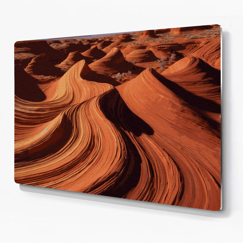 «Southwestern Patterns», argiles rouges, art mural brun en métal 226, H 11 po x l 14 po