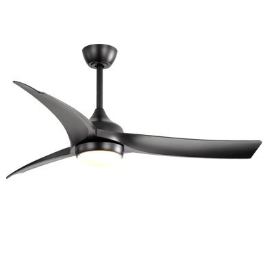 Ventilateur de plafond moderne de 52 pouces avec lumière DEL de 18 W et télécommande avec moteur à courant continu réversible à 3 pales