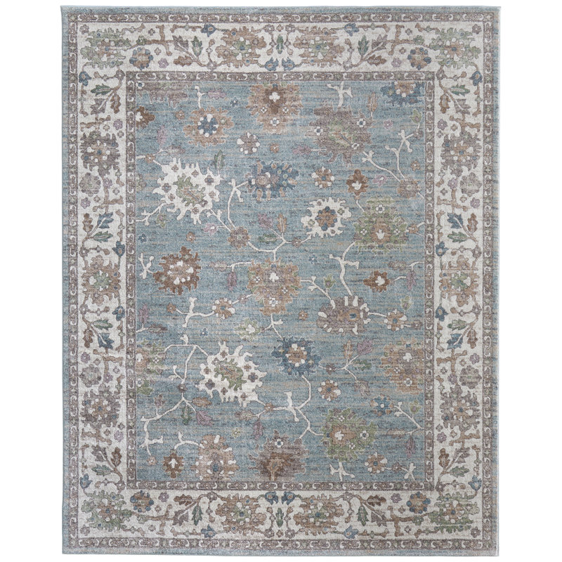 Odis Transitional Floral & Botanical Area Rug, Rectangle 1'8" x 2'10"