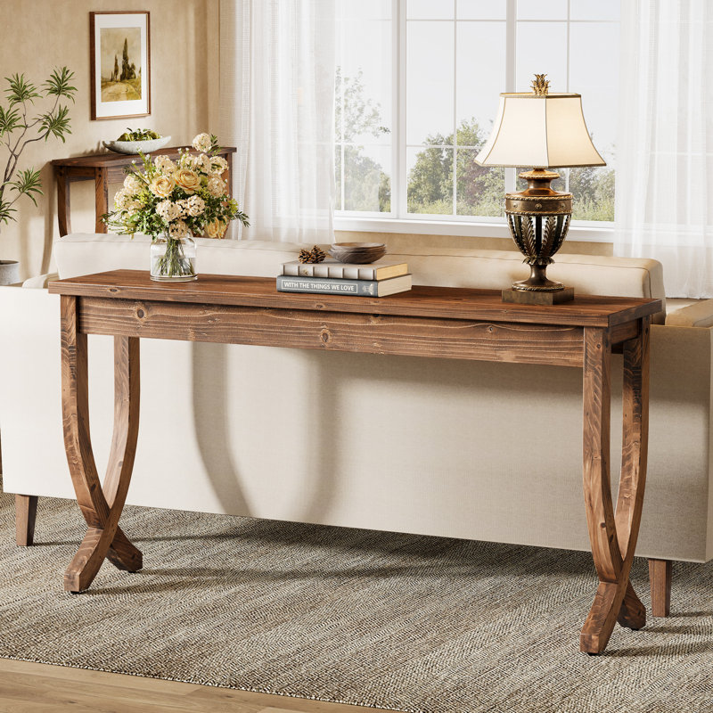160cm Solid Wood Console Table, Brown