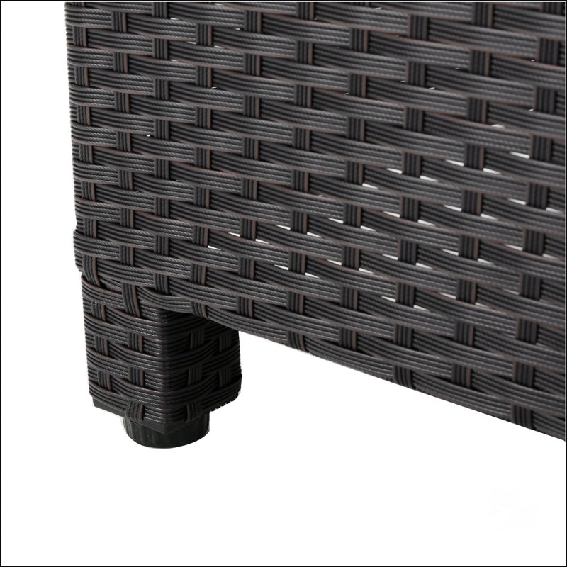 PUERTA Wicker Cube Side Table, Durable And Versatile For Outdoor Relaxation And Entertainment., Dark Brown