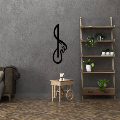 Élégant accessoire mural décoratif en métal, finition noire, 9,8 po x 27,6 po | Fabrication 100% métal, épaisseur: 0,08 pouce | Conception murale facile à installer, parfaite pour la décoration intérieure et les intérieurs modernes