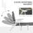Folding Chaise Lounge, Outdoor Sun Tanning Chair, 4-Position Reclining Back, Armrests, Metal Frame And Mesh Fabric For Beach, Yard, Patio, Dark Gray