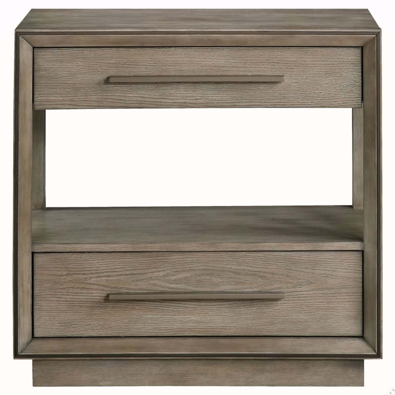 Table de chevet 2 tiroirs Taupe