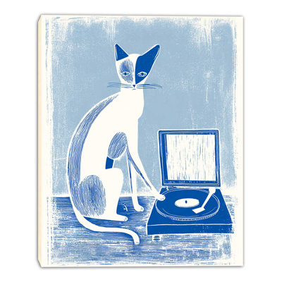 Vinyl Cat Wrapped Canvas Wall Art