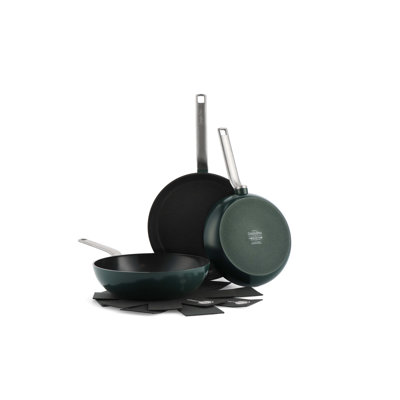 Greenpan Evolution Ceramic Non Stick 3 Piece Cookware Set 24Cm+28Cm Frying Pan + 28Cm Wok