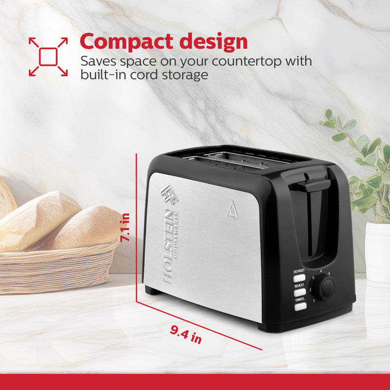 Holstein Housewares 2-Slice Toaster, Black