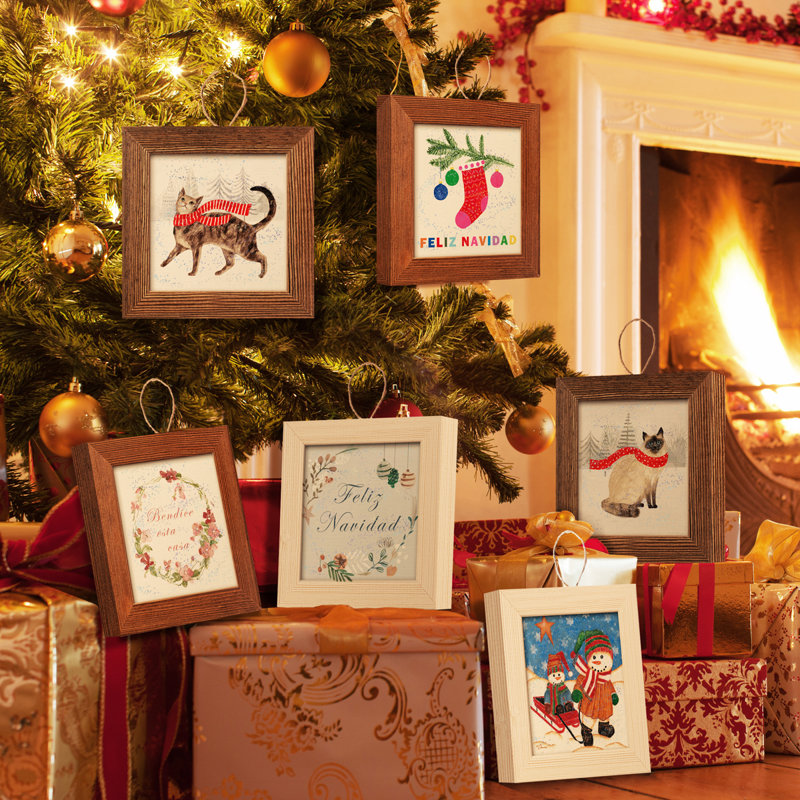 Ensemble de 6 ornements photo suspendus de Noël