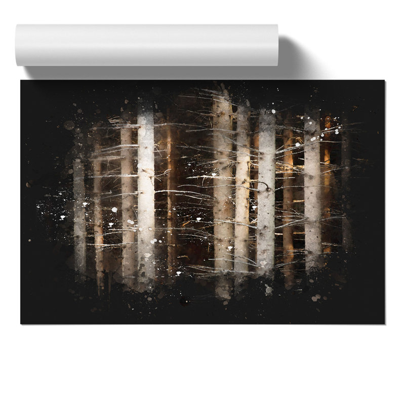 Bare Trees Paint Splash - Frameless Print, 59cm H x 84cm W x 0.1cm D