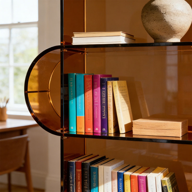 Acrylic multi-layer storage display bookcase, (5 Shelves) 61.02"H x 27.56"W x 9.84"D