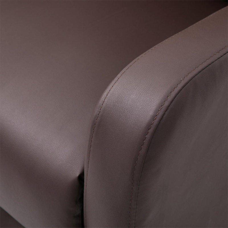Elsmoriet Faux Leather Heated Massage Chair, Brown
