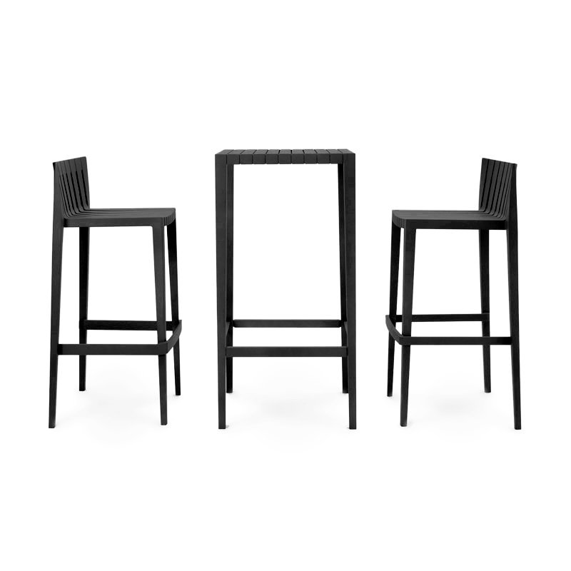 Spritz 2 - Person Counter Height Dining Set, 38.25" H x 19.75" L x 18.25" W, Black