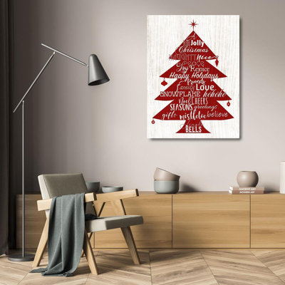 The Holiday Aisle® Santiago, Daniela Gallery Wrapped Canvas Art Titled: Holly Jolly Christmas Trees 40625
