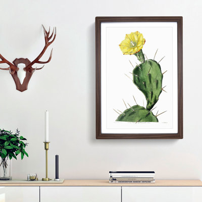 Flowering Prickly Pear Cactus - Framed Print
