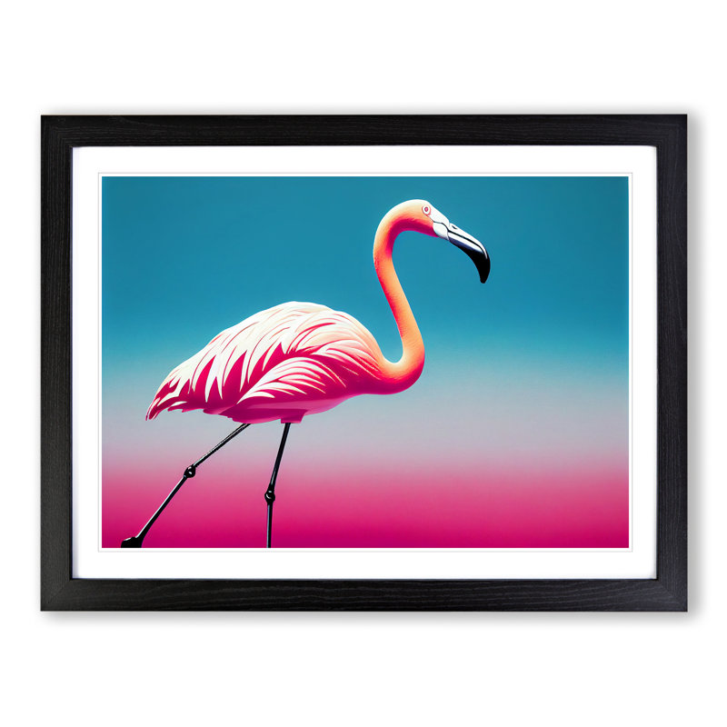 Flawless Flamingo - Single Picture Frame Print, Black Framed, 34cm H x 46cm W x 2cm D