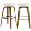 Tabouret de bar pivotant sans dossier H 30,3 po avec pieds en bois courbé-392006160