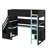 Twin-Sized Wooden Loft Bed For Gaming With Stairs For Storage, Integrated Desk, Shelves & Pegboard-1052499282-1052499280