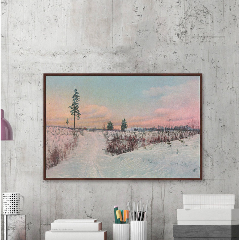 Snow Scene - Reproduction de photo sur toile encadrée, 16 po x 24 po