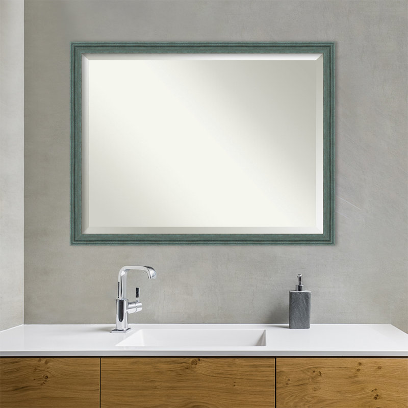 Miroir mural Whanger, 27,5 po x 39,5 po, Rectangle, Bleu
