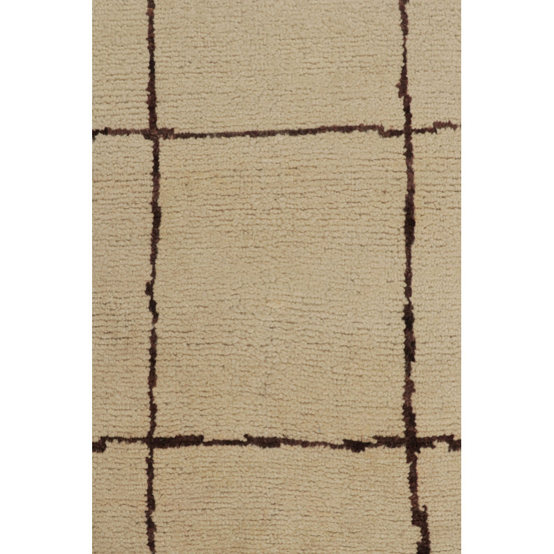 Moroccan Hand Knotted Wool Area Rug, Rectangle 4' x 5'