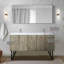 Rustic Double Vanity For Bath 60 In. W X 20 D, White Quartz Counter, 55 Mirror, Soft - Closing Function And Plenty Of Storage Areas Wide Bathroom With Surface, Close Cabinet Scratch