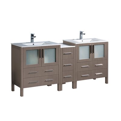 Fresca Torino 72"" Free-Standing Double Sink Bathroom Vanity Set -  FCB62-301230GO-I