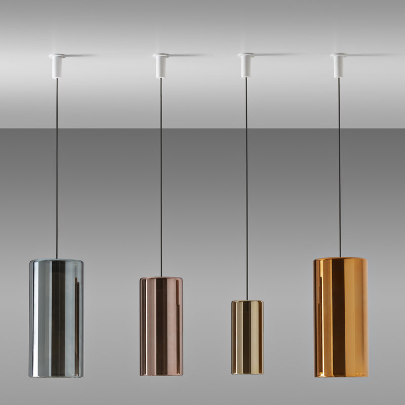 LIT 1 - Light Pendant, Black/Violet, 13.4" H x 6.3" W x 6.3" D