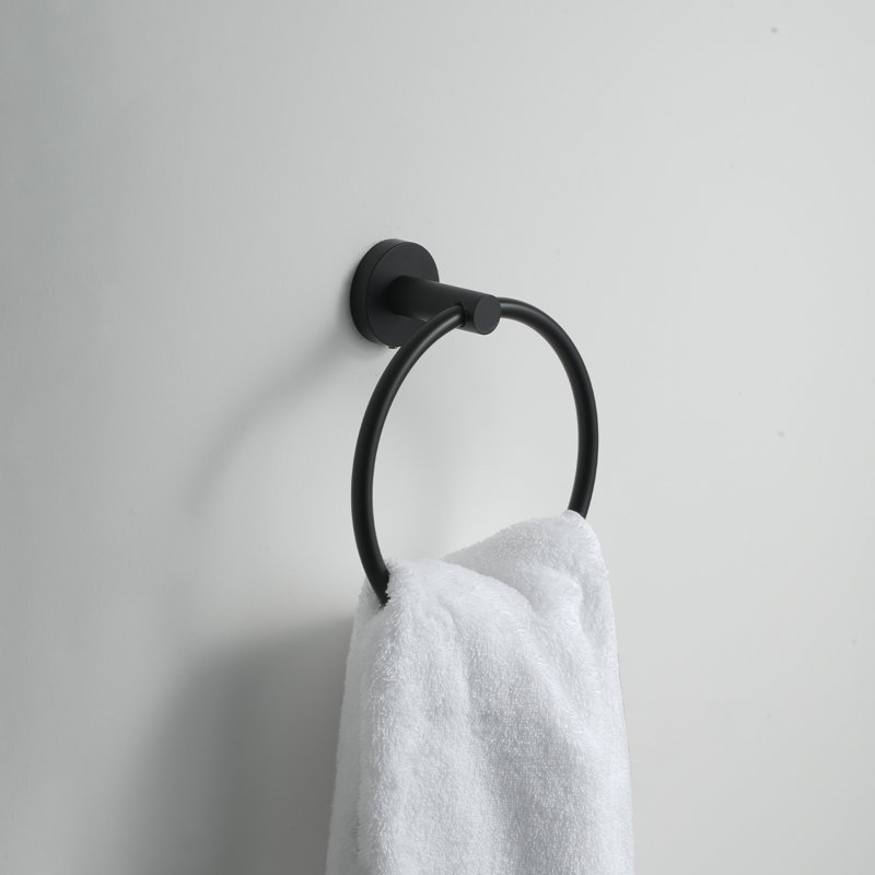 Wall Mounted Towel Ring, Matte Black