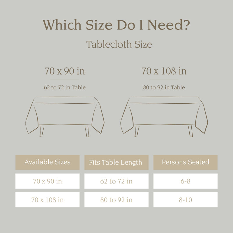 Over&Back 100% Linen Woven Table Cloth, Tan, 70" W x 108" L