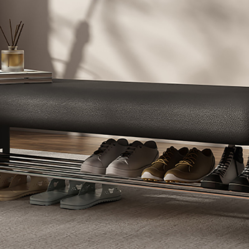 47.2in Shoe Storage Bench, Black
