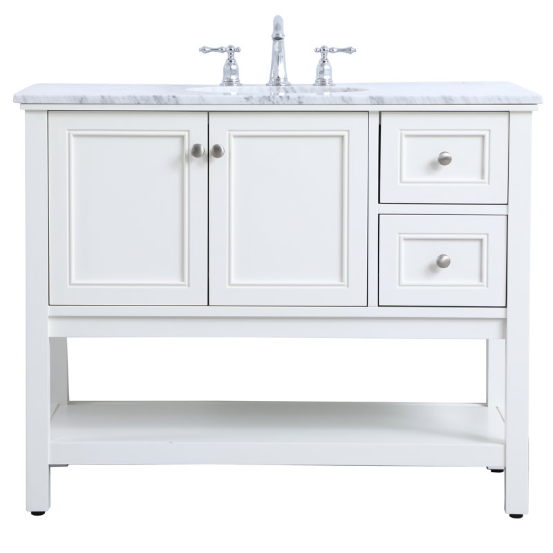 Meuble-lavabo simple de 42 po pour la salle de bain Bonsai, Blanc