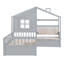 Lit simple simple avec canapé, lit plateforme pour enfants avec deux tiroirs et tablette de rangement-310936804