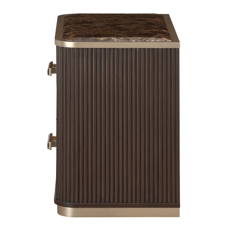 West Kensington 2-Drawer Nightstand - Medium Espresso, Brown