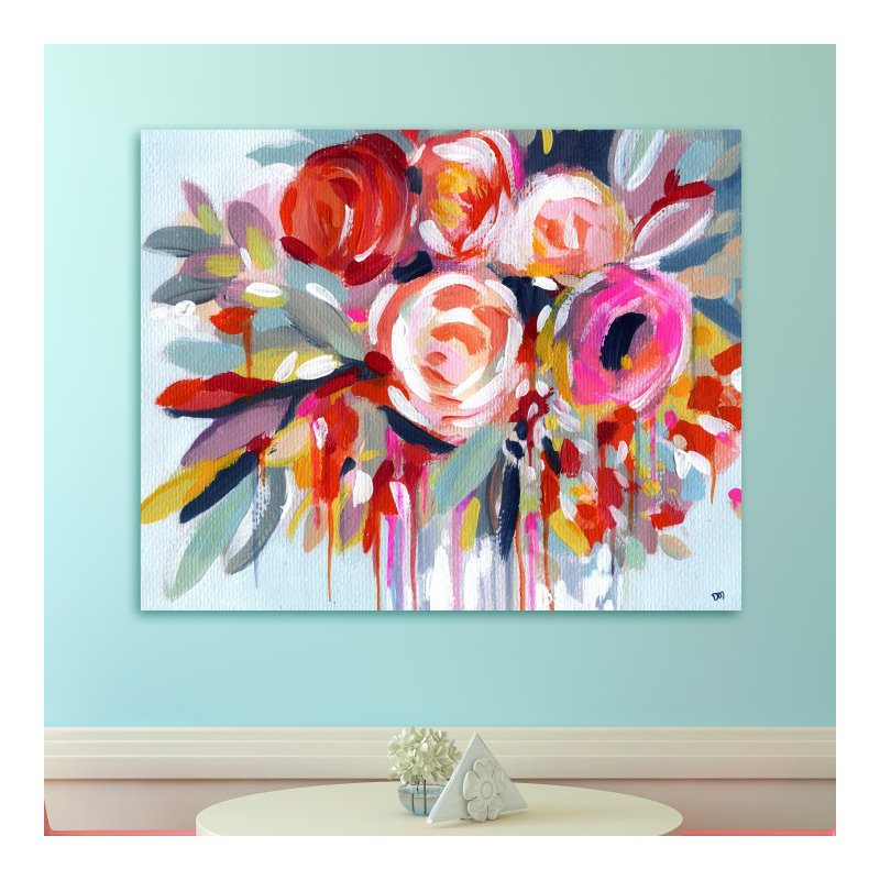 « fleur », reproduction d’art sur toile tendue, H 20 po x l 17 po x p 1,5 po