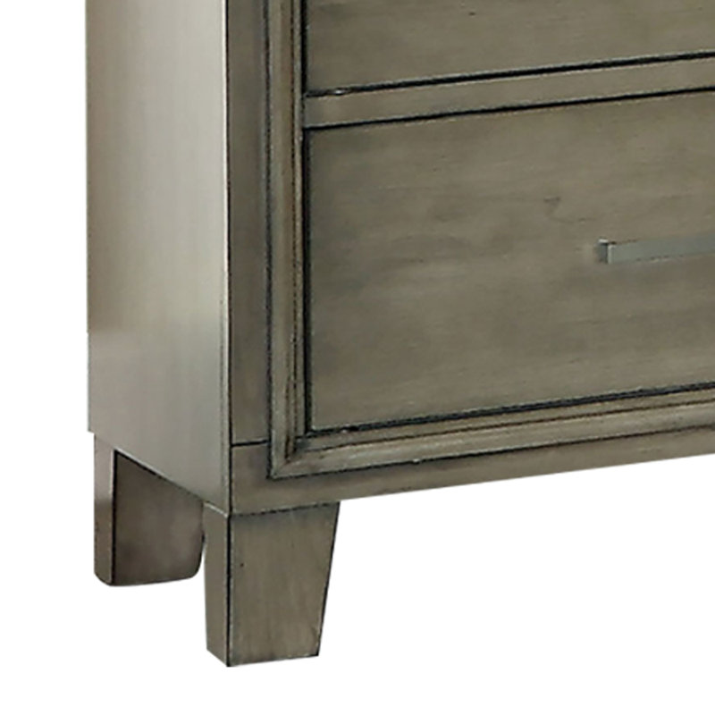 Table de chevet 2 tiroirs Montalto, Gris