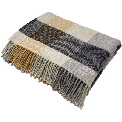 Jeté tissé en laine d'agneau Merino
