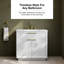 Meuble-lavabo autoportant blanc pur 36 po avec pierre blanche d'ingénierie, quincaillerie or brossé Xander