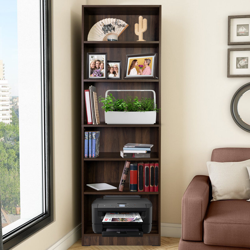 Troche 181.7cm H x 60.2cm W Bookcase, Brown Walnut