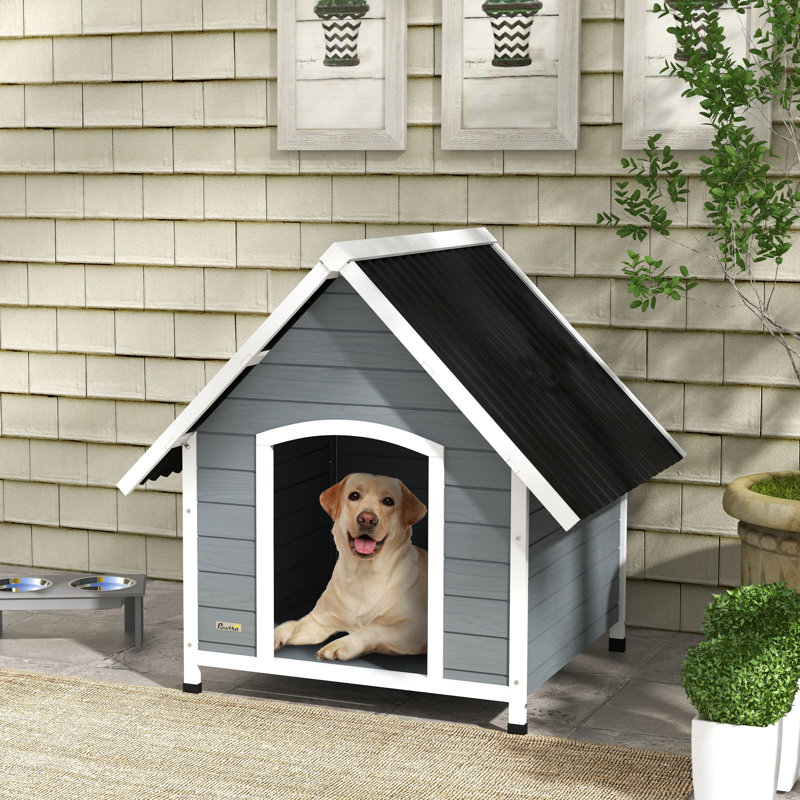 Solid Wood Dog House, 106.5cm H x 110cm W x 98cm D