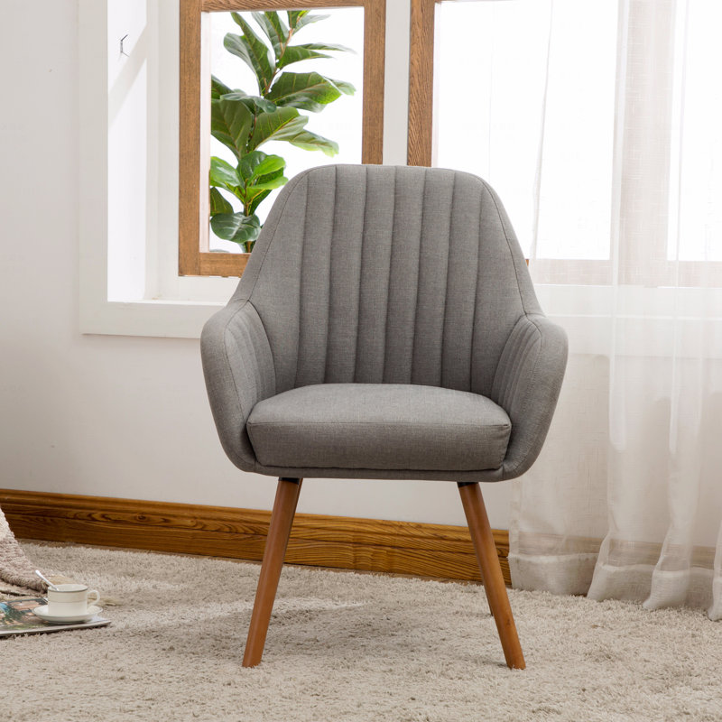 Fauteuil d'appoint contemporain en tissu Tuchico, Polyester gris