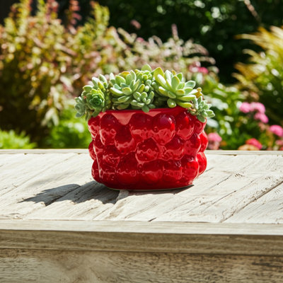 Pot de fleurs en céramique texturée en grès avec une conception sculptée en forme d'ampoule et un trou de drainage intégré pour une présentation intérieure / extérieure