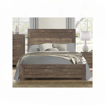Panel Bed Wooden Bedroom Furniture with Slat Support